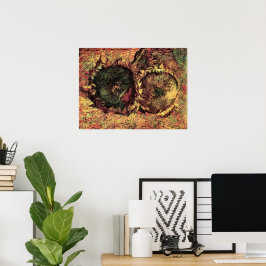 Stilleben Två skurna solrosor av Vincent van Gogh Poster