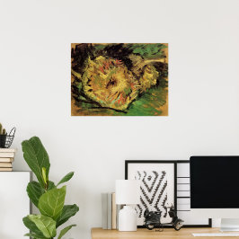 Stilleben Två skurna solrosor av Vincent van Gogh Poster