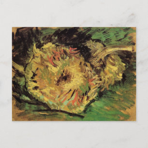 Stilleben Två skurna solrosor av Vincent van Gogh Vykort