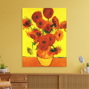 Stilleben Vas med 15 solrosor Vincent van Gogh Canvastryck