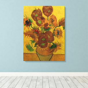 Stilleben Vas med 15 solrosor Vincent van Gogh Canvastryck