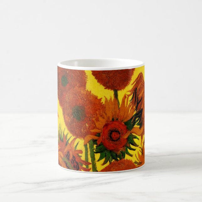 Stilleben Vas med 15 solrosor Vincent van Gogh Kaffemugg (Center)