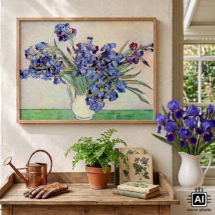 Stilleben Vas med Iris av Vincent van Gogh Poster