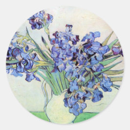 Stilleben Vas med Iris av Vincent van Gogh Runt Klistermärke