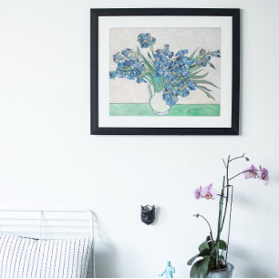 Stilleben: Vas med irisar av Vincent van Gogh Poster