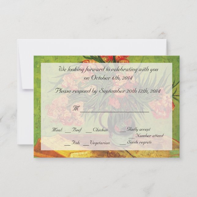 Stilleben Vas med Oleander och Böcker, Van Gogh Inbjudningar (Framsida)