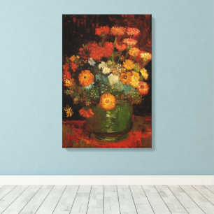 Stilleben Vas med Zinnias av Vincent van Gogh Canvastryck