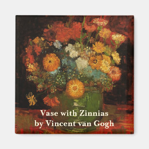 Stilleben Vas med Zinnias av Vincent van Gogh Magnet
