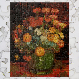 Stilleben Vas med Zinnias av Vincent van Gogh Pussel