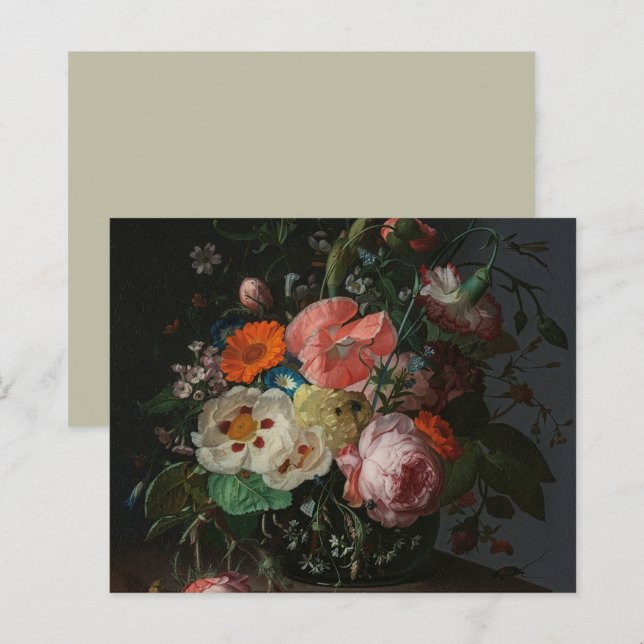 Stilleben Vintage Dutch Master Rachel Ruysch (Fram/baksida)