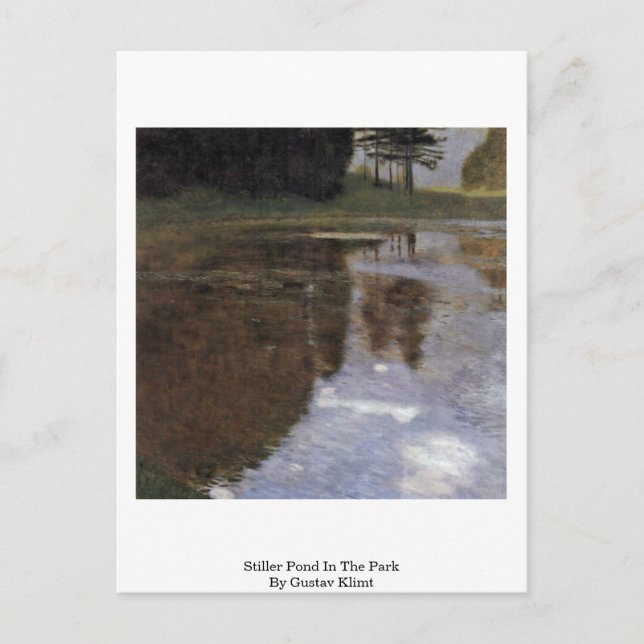 Stiller Pond i parken av Gustav Klimt Vykort (Framsida)