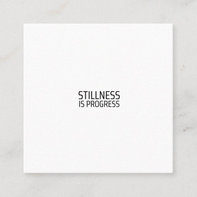 Stillhet är framsteg Minimalistisk skrivmaskin  Fyrkantigt Visitkort (Framsida)
