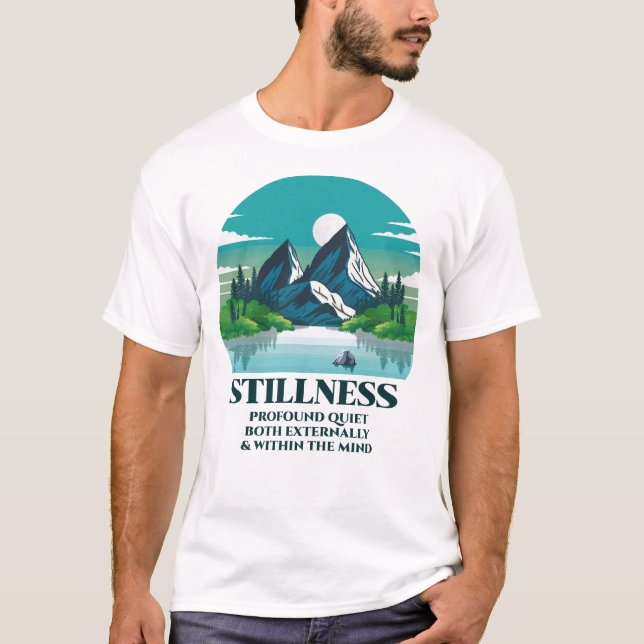 Stillhet, berg, flod t shirt (Framsida)