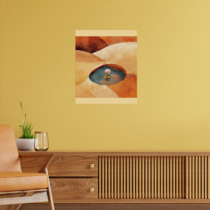 Stillhet Inifrån – Abstrakt Lotusmeditationskonst Poster