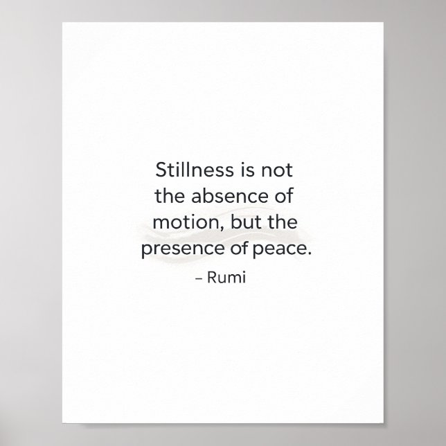 Stillness Quote Poster – Inspirational Peace Wall  (Framsidan)