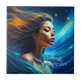 Stillness Speaks | Meditation Celestial Art Kakelplatta