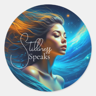 Stillness Speaks | Meditation Celestial Art Runt Klistermärke