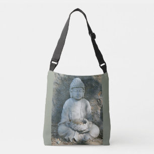 stillsam stenträdgård Buddha Axelväska