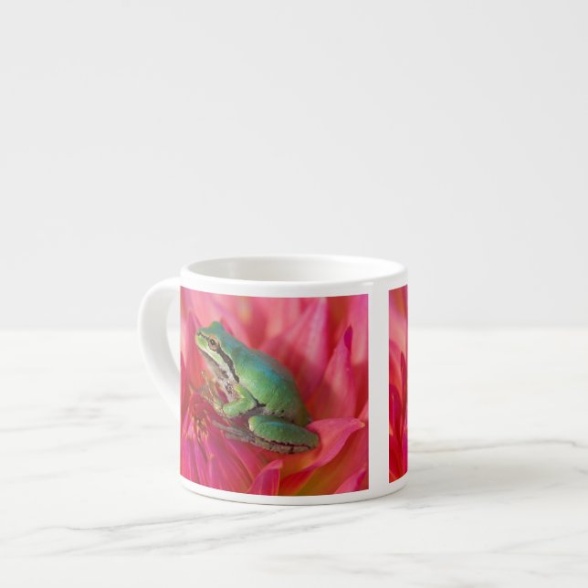 Stillträdet groda på blommor i vår trädgård espressomugg (Framsida vänster)