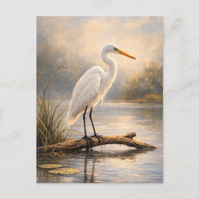 Stillwater Egret | Kustlevande djur | Vykort (Framsida)