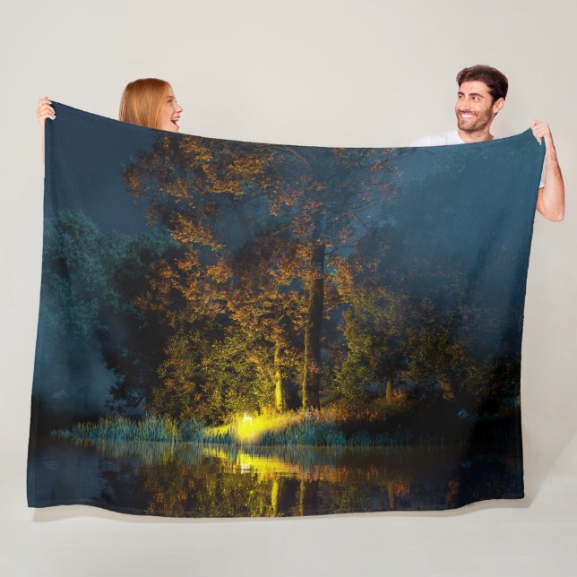 Stillwater (höst/natt) Fleece Blanket (På plats)