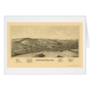 Stillwater panorama- karta för NY - 1889 Hälsningskort