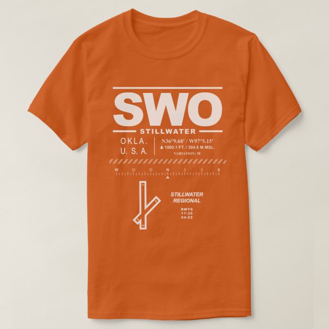 Stillwater Regional Airport SWO T-Shirt (Design framsida)