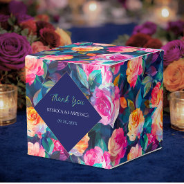 Stilren chic Färgglada blommor bröllop Presentaskar