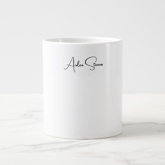 Stilren Enkel Ovanlig Svart & Vit Minimalistisk Na Jumbo Mugg (Framsidan)