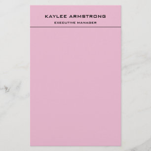 Stilren Enkel Professionell Ljus Rosa Brevpapper