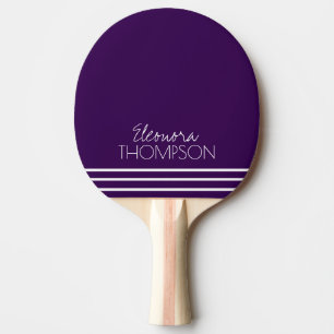 Stilren Enkel Randig Monogram Lila Pingisracket