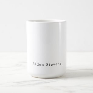Stilren Enkel Ren Svart & Vit Minimalistisk Namn Kaffemugg