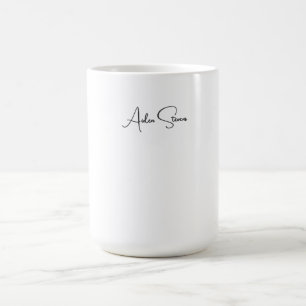Stilren Enkel Ren Svart & Vit Minimalistisk Namn Kaffemugg