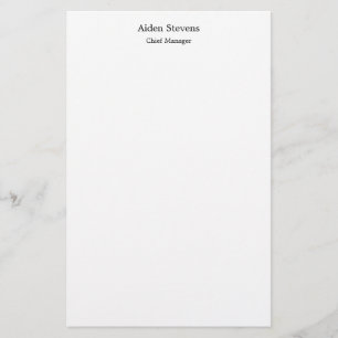Stilren Enkel Ren Vit Minimalistisk Brevpapper