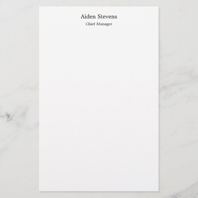Stilren Enkel Ren Vit Minimalistisk Brevpapper (Framsida)