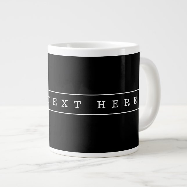 Stilren enkel text och tunna ränder jumbo mugg (Framsida höger)