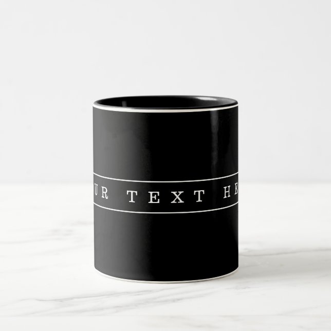 Stilren enkel text och tunna ränder Två-Tonad mugg (Center)