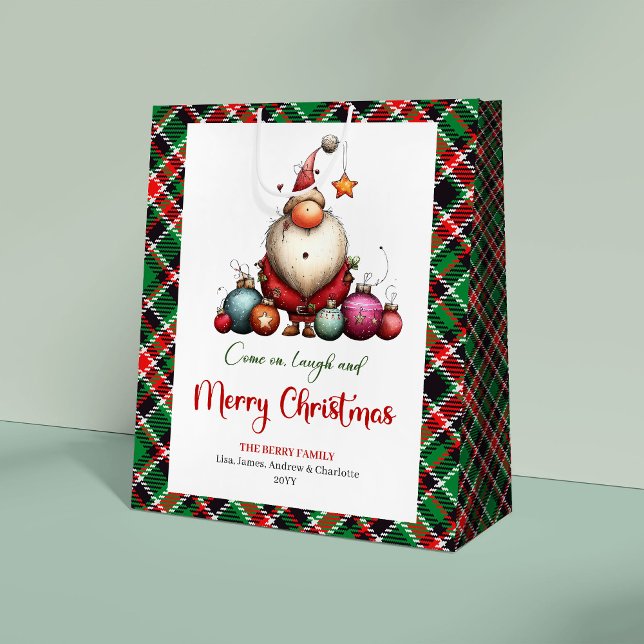 Stilren excentrisk julfarbror vattenfärg julväska (Stylish Quirky Santa Watercolor Holiday Bag)