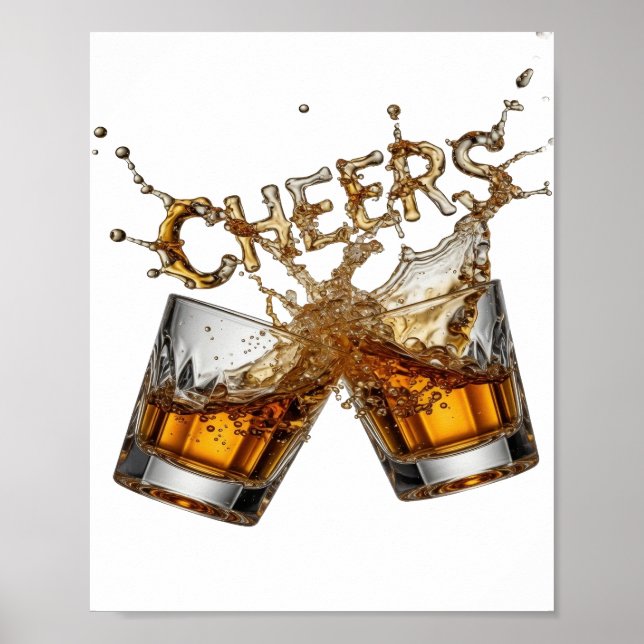 Stilren guld CHEERS-design Poster (Framsidan)