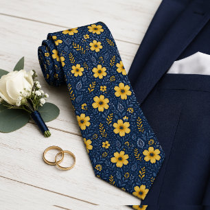 Stilren Klassisk Medelhavs Floral Konst Mönster Slips