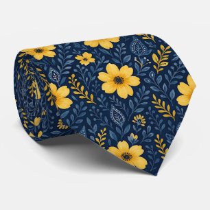Stilren klassisk medelhavsinspirerad blomsterkonst slips