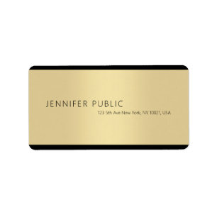 Stilren minimalist enkel professionell modern guld adressetikett