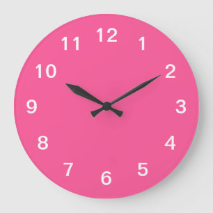 Stilren minimalistisk het rosa väggklocka