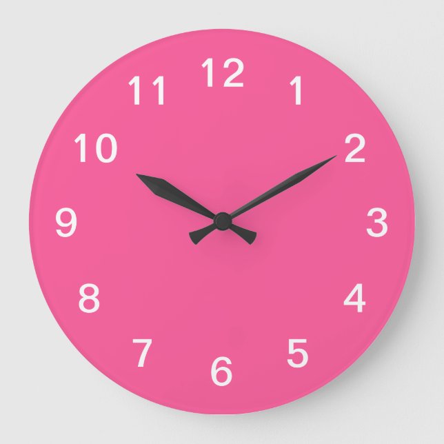 Stilren minimalistisk het rosa väggklocka (Framsida)