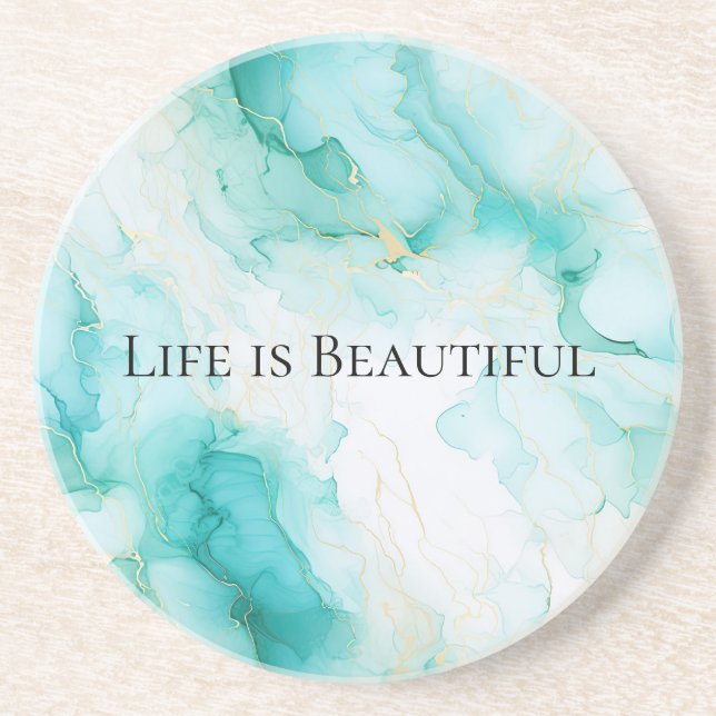 Stilren mint vit guld bröllopsdusch underlägg (Framsidan)