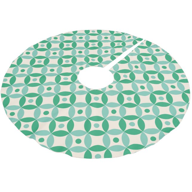 Stilren mittenmodern geometrisk mönster i grönt   julgransmatta borstad polyester (Vinklad)