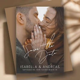 Stilren modern fotobrylloppskort Save the Date Spara Datumet