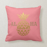 Stilren modern guld ananas korall rosa Aloha