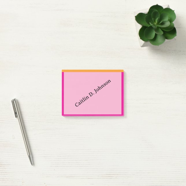 Stilren modern korall-sage kant personlig post post-it block (Kontor)