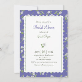 Stilren Periwinkle Blommig Prästkrage Inbjudningar